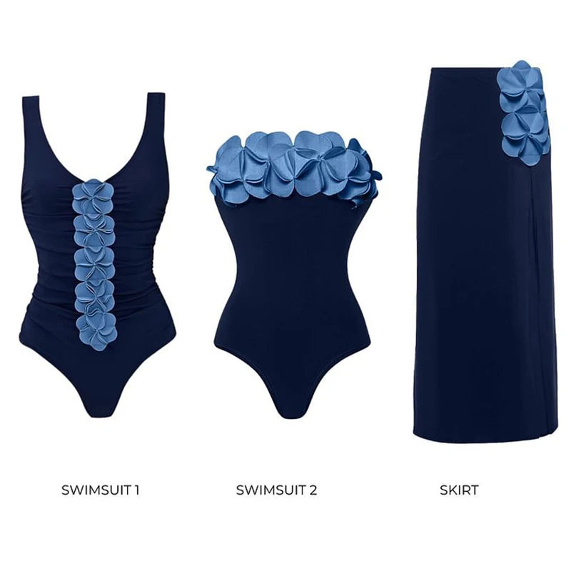 Sexy Flowers 2-Piece Women Bikini Set Swimsuit Bodysuit Luxury Woman Push Up Floral High Waist Biquini Bathsuit Beach Outfit