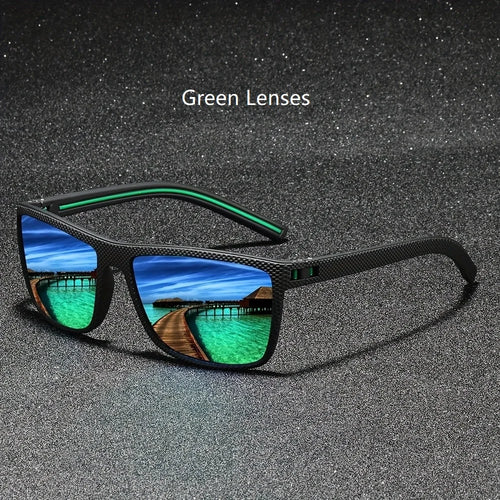 Fashion Nail Decoration Vintage Square Polarized Sunglasses Men Women