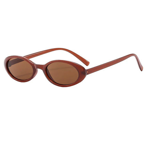 New Small Oval Sunglasses Women Men Trendy Vintage Hip Hop Cat Eye Sun