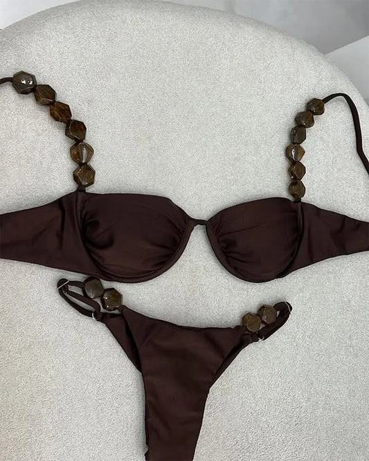 2025 Sexy Bikini Set High Waist Golden Printed Women Swimwear Push Up Bikinis Swimsuit Female Biquini Bathing Suit