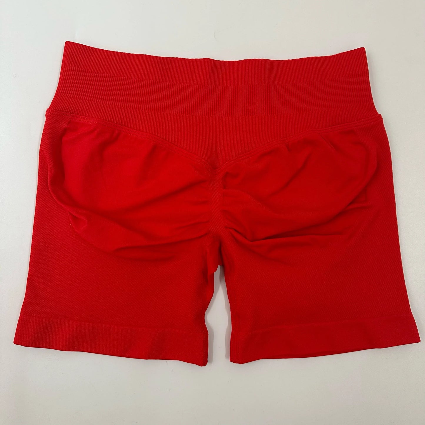 No Logo Yoga Shorts Low Ribbed Waist Band Yoga Shorts Seamless Scrunch Bum Workout Gym Shorts Booty Hight Stretch Running Shorts