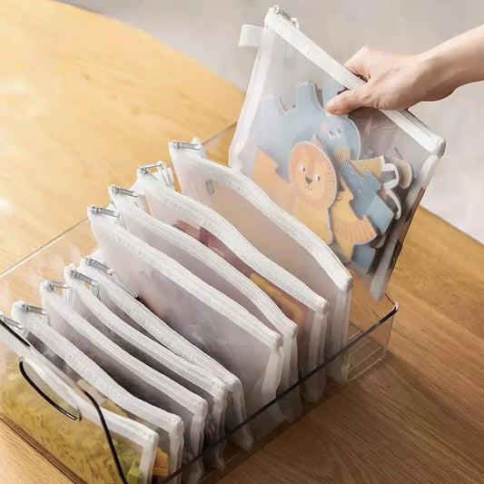 3/5/10pcs Mesh Zipper File Bag Waterproof Moisture-proof Zipper Folder