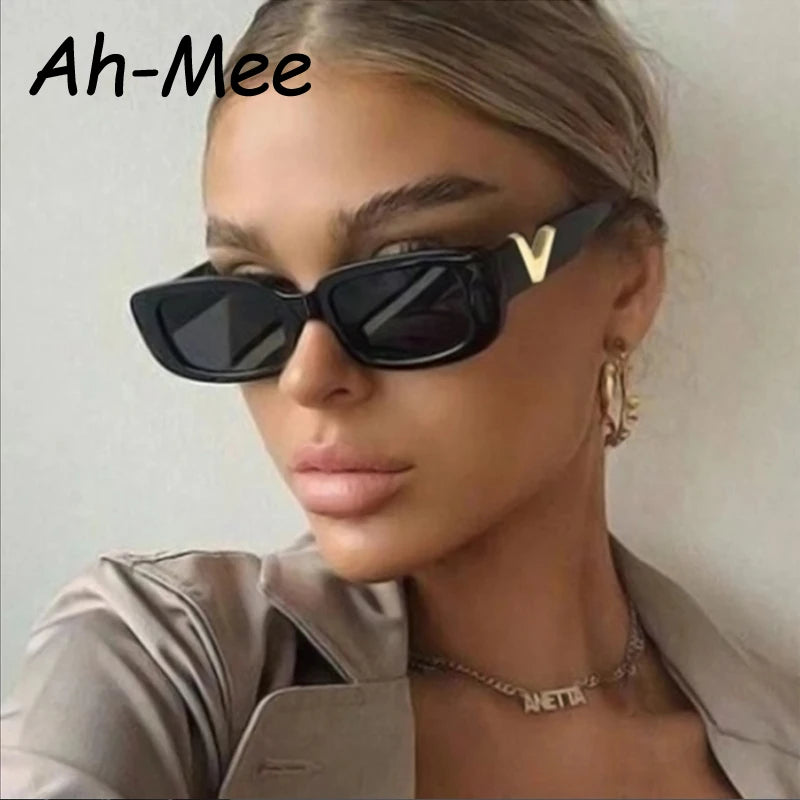 Fashion Rectangle Sunglasses Women Luxury Brand Vintage Small Frame