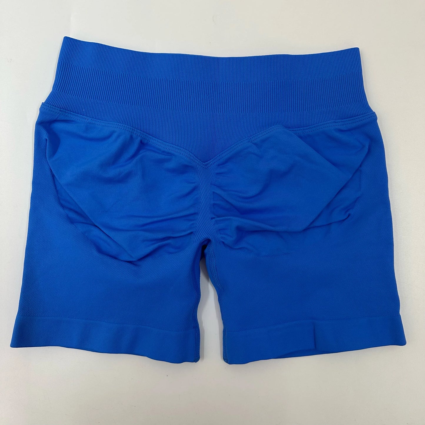 No Logo Yoga Shorts Low Ribbed Waist Band Yoga Shorts Seamless Scrunch Bum Workout Gym Shorts Booty Hight Stretch Running Shorts