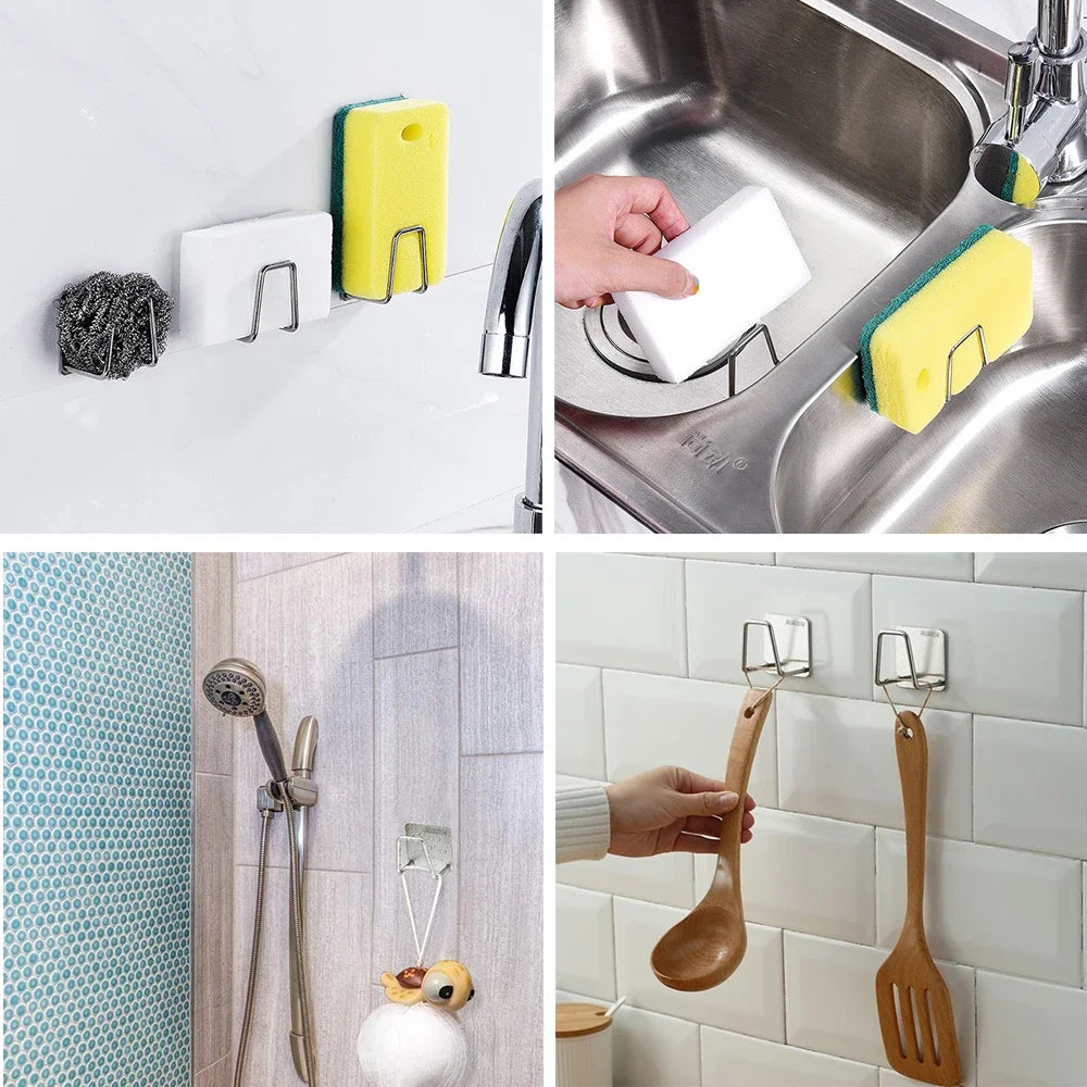 Kitchen Sponges Holder Stainless Steel Sink Sponges Drain Drying Rack