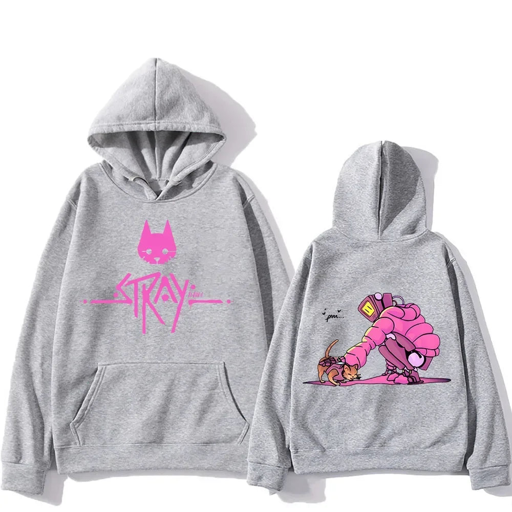 Fashion Women Men Hoodie Stray Cat Cotton Sweatshirt Game Print Pullover Hoodie Female Clothing Streetwear Top Gift Plus Size