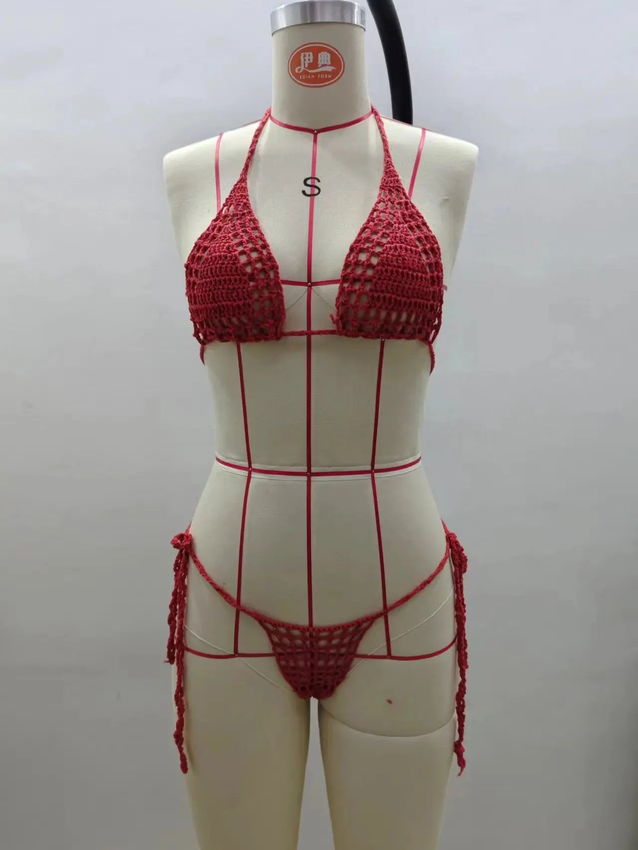 CROCHET BIKINI Mini Micro G-strings Thongs Sexy Bikini Bottom Women Swimwear Crochet Cotton Brazilian Side String Tie Thong