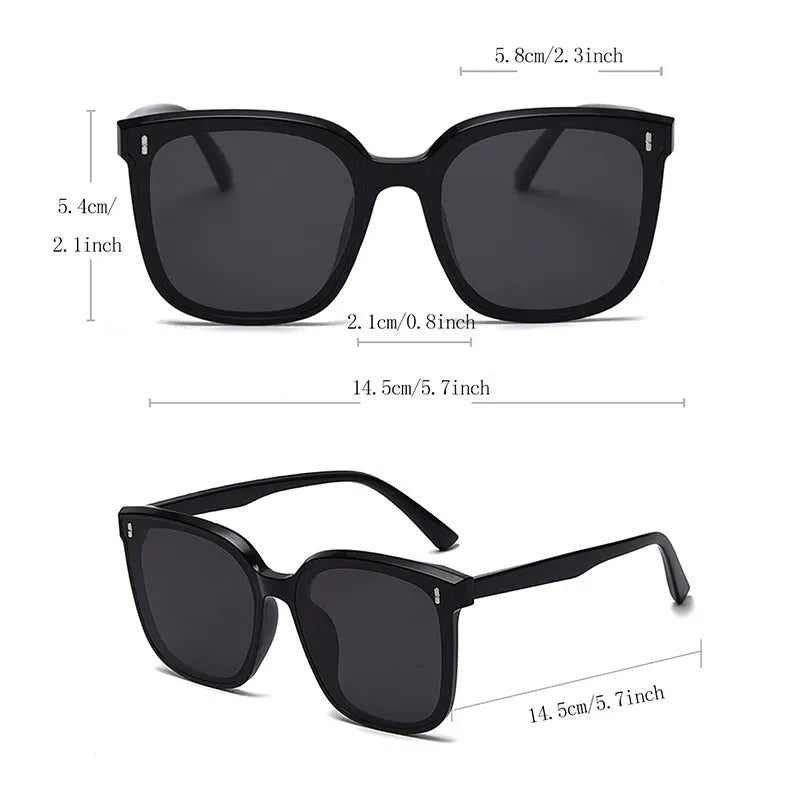 New Big Frame Sunglasses for Women Fashion Square Too Glasses Ladies