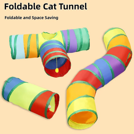 Hot Foldable Cat Tunnel Tube Interactive Fun Kitty Training Toy Boredom Buster for Puppy Kitten Pet Supplies Cat Accessory
