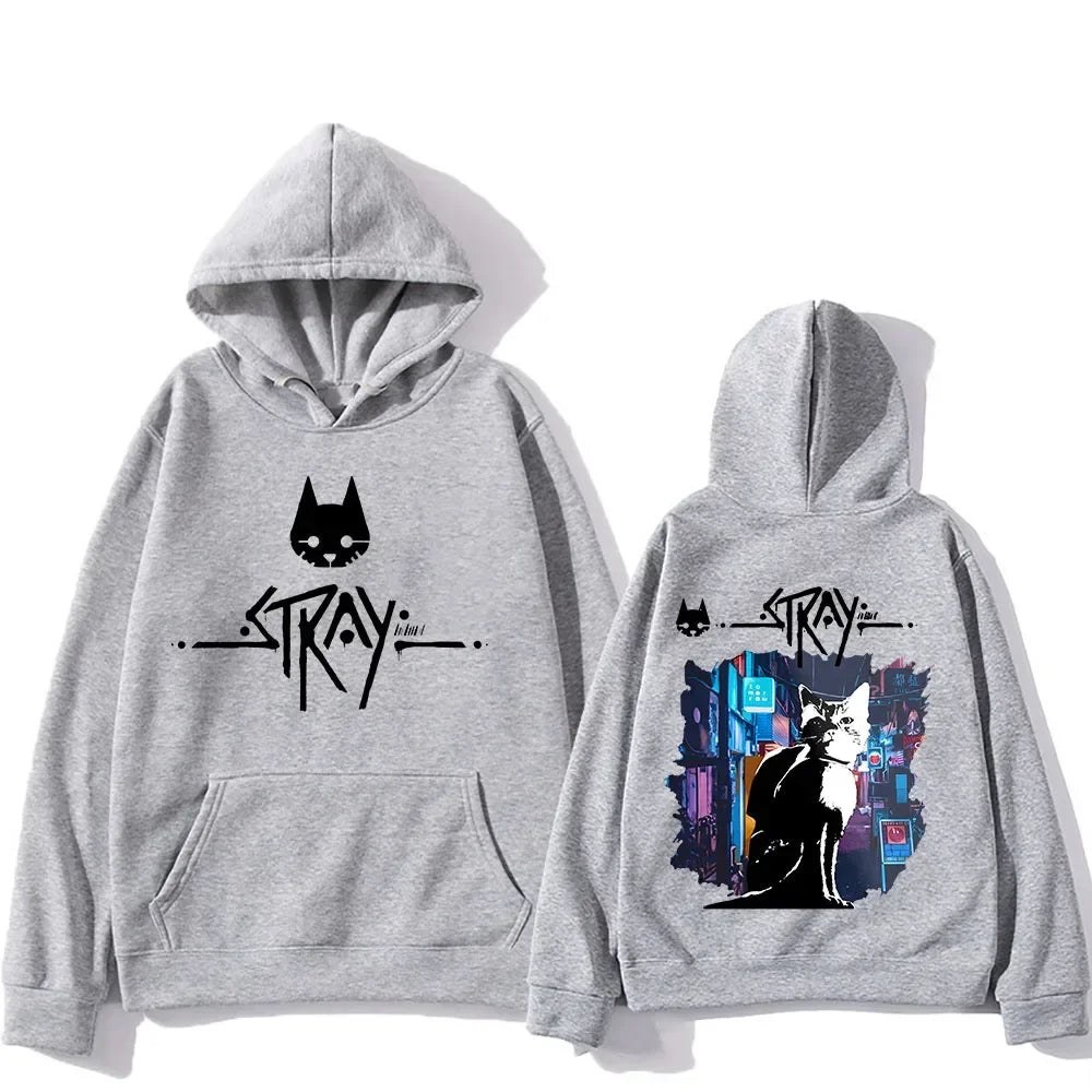 Fashion Women Men Hoodie Stray Cat Cotton Sweatshirt Game Print Pullover Hoodie Female Clothing Streetwear Top Gift Plus Size