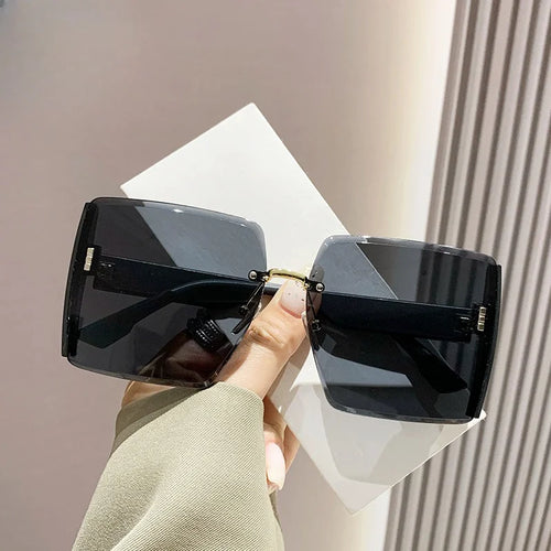 Women Fashion Rimless Beach Gradient Sunglass Original Lady Retro