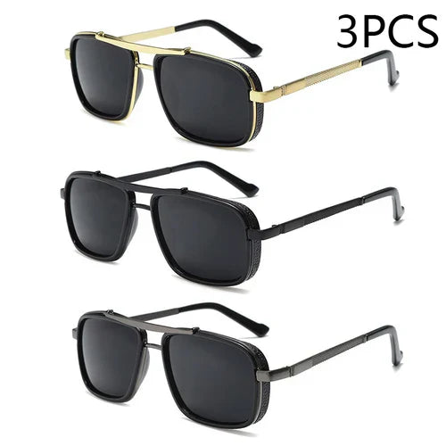 New Sunglasses Punk Sunglasses New Men's Square Uv400 Twin-beam