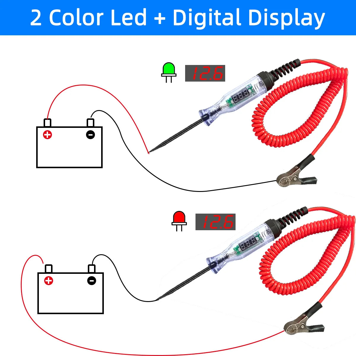 6V/12V/24V Automotive Circuit Test Pen LED Digital Voltage Display