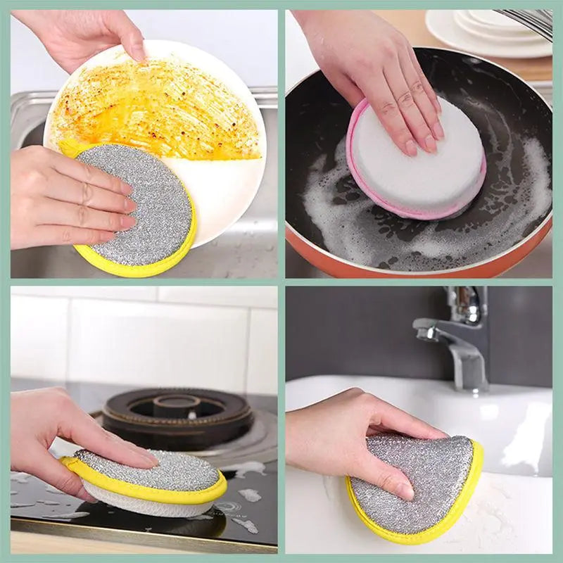 10/5/3PCS Double Side Dishwashing Sponge Dish Washing Brush Pan Pot