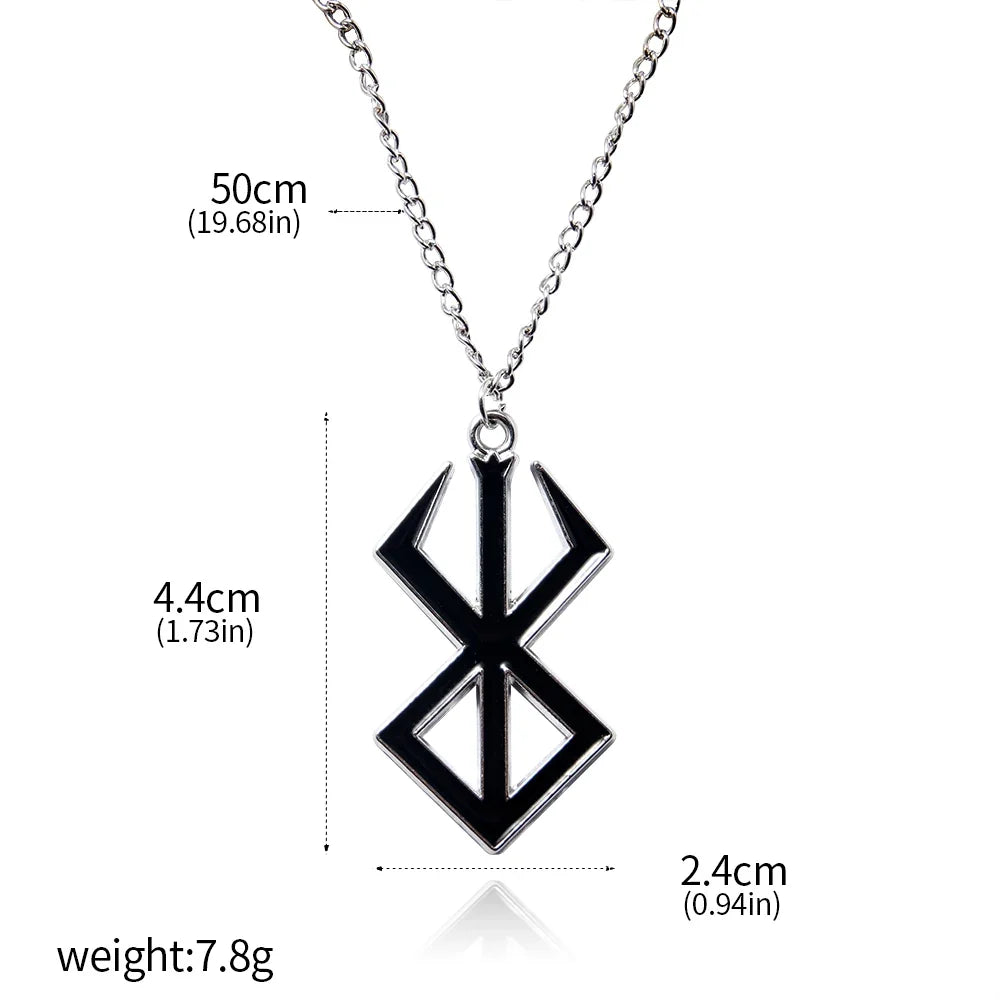 Anime Berserk Red Logo 1997 Necklace Guts Slave Brand Logo Pendants Cosplay Props Gift For Men Women Backpack Jewelry