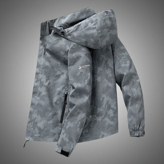 Hooded Hiking Jacket Men Outdoor Bomber Jackets Waterproof Windbreaker