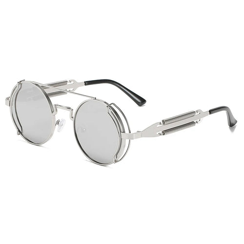 Old Metal Steampunk Flip Sunglasses Flip Men And Women Fashion Round