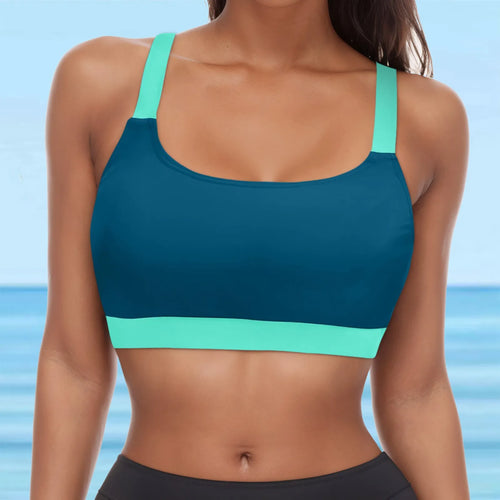 2024 Women’s Seamless Camo Swimwear Tops Fitness Breathable Push Up