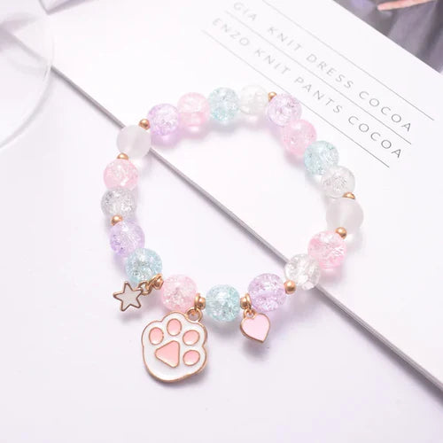 Makersland Sweet Bead Bracelet For Children Women Cute Flower Pendant
