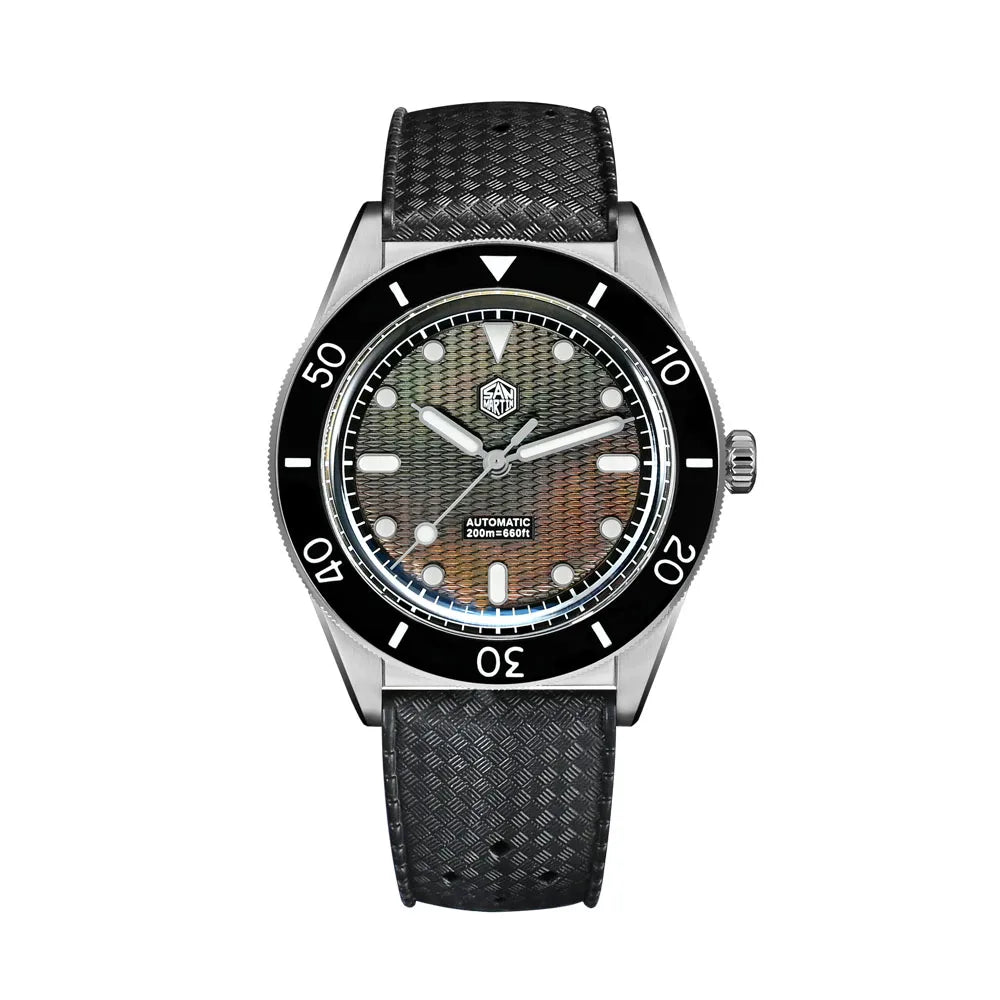 San Martin Official 39mm Guilloche MOP Dial Miyota 90S5 Sport Watch Automatic Mechanical Sapphire Bezel 20 ATM Luminous SN0151