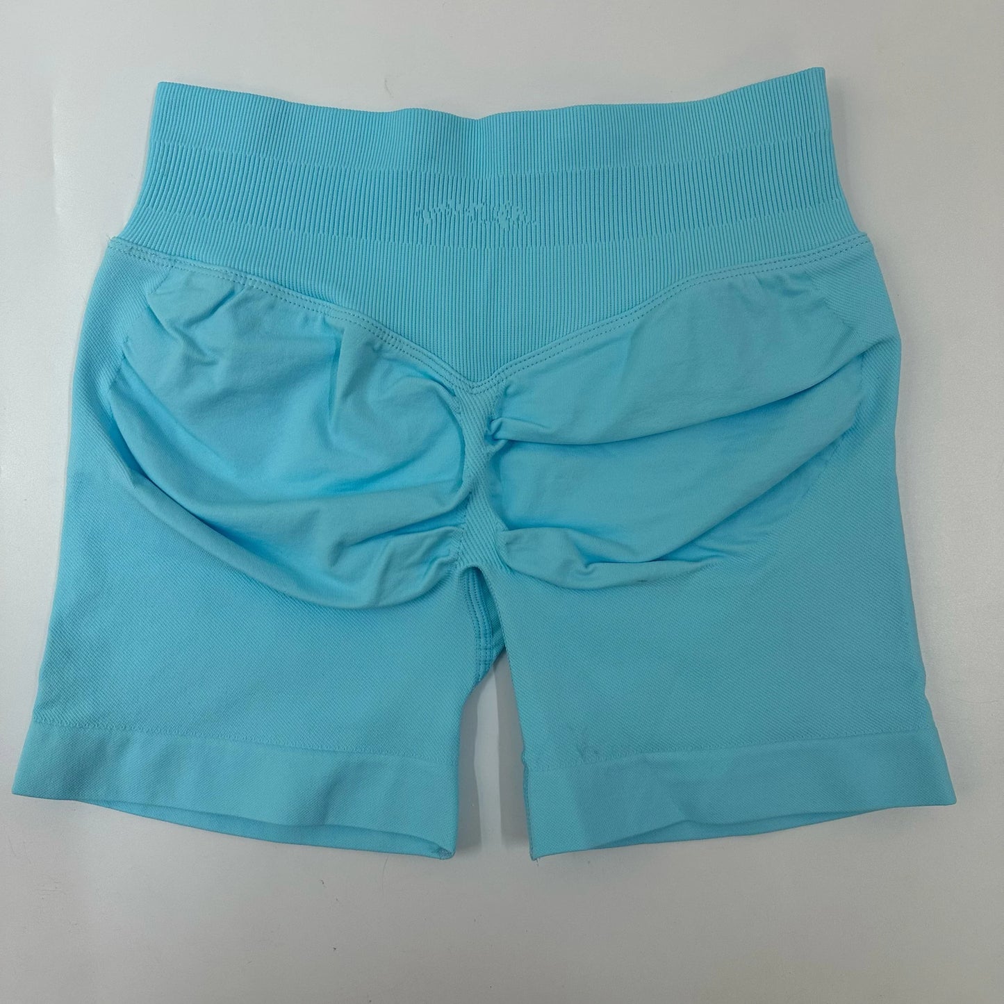 No Logo Yoga Shorts Low Ribbed Waist Band Yoga Shorts Seamless Scrunch Bum Workout Gym Shorts Booty Hight Stretch Running Shorts