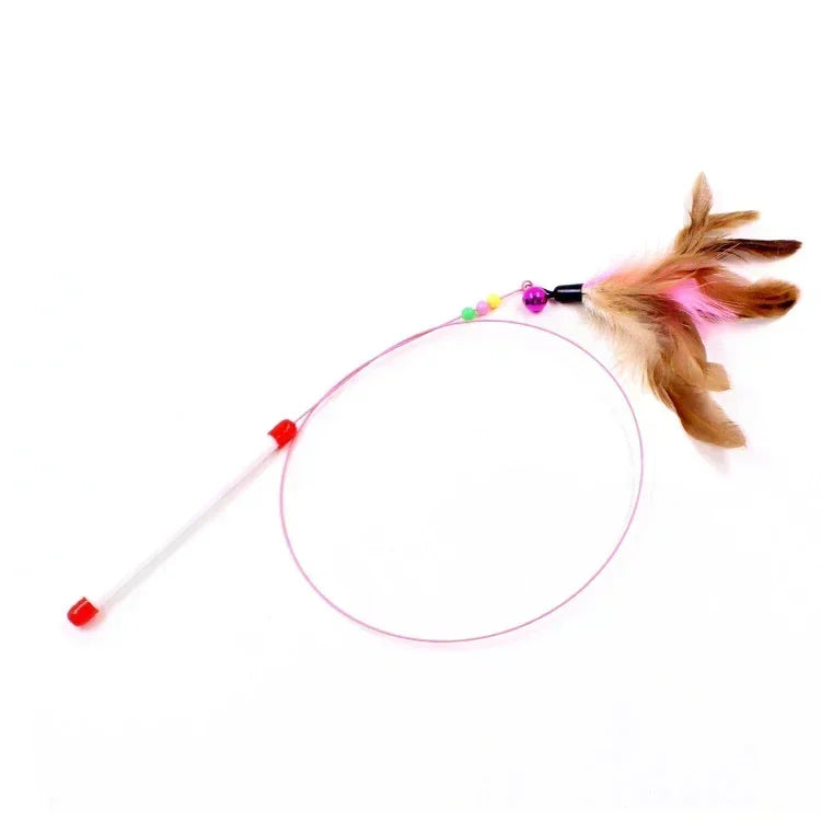 Simulation Bird Cat Toys Funny Interactive Peacock with Bell Cat Stick Toy for Kitten Playing Teaser Wand Toys Pet Cats Supplies
