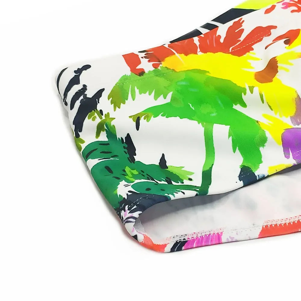 Men Swimwear Palm Multicolor Swimming Trunks Briefs Bikini Board Surf