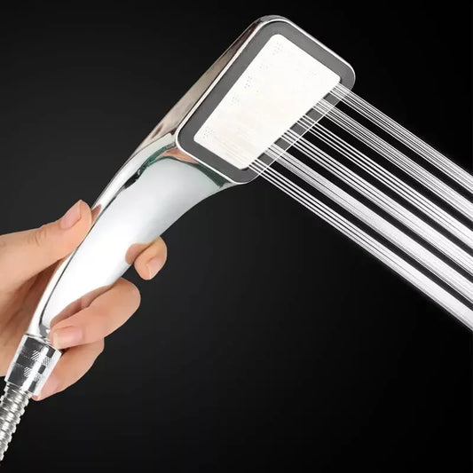 300-Hole Square Hand-Held Pressurized Shower Head Shower Nozzle Bath