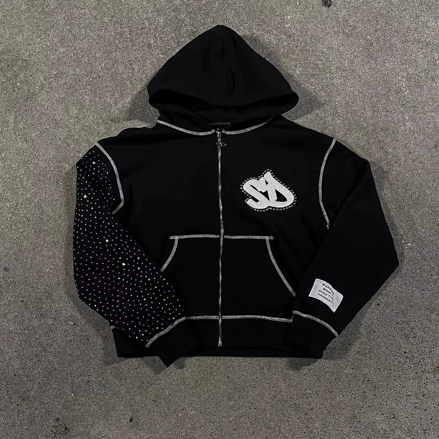 American Hip Hop Joker Pattern Embroidered Zipper Hoodie Women Street Y2K New Punk Fleece Padded Sweatshirt Unisex Casual Hoodie