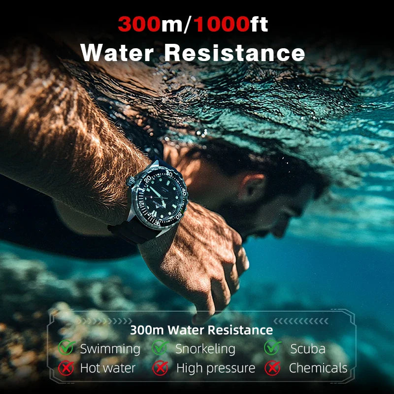 NORTH EDGE 2025 New TRITON Solar Powered Dive Watch Men Luxury Quartz Watches For Men 316L Stainless Steel Case Waterproof 300M
