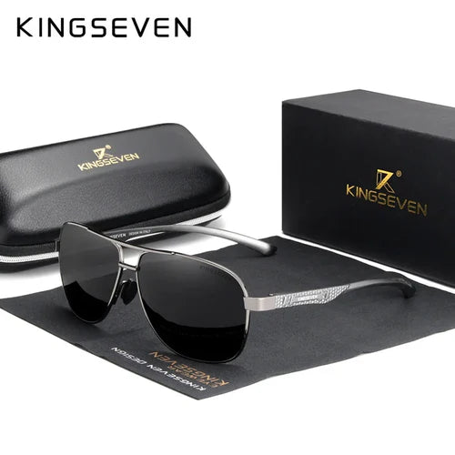 KINGSEVEN Polarized Aluminum Sunglasses Men UV400 HD Lens Pilot Eye