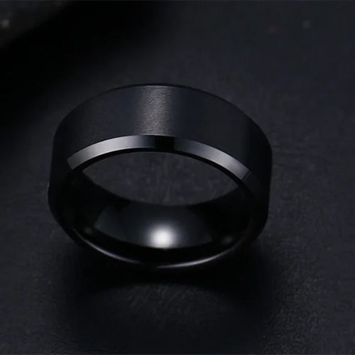 Charm Jewelry Ring for Men Women Stainless Steel Black Rings Wedding