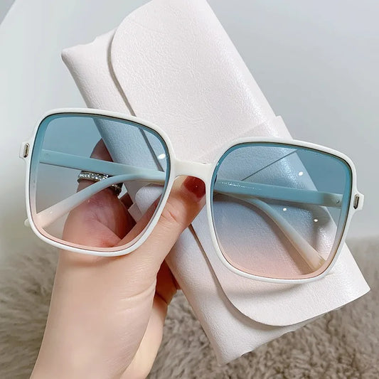 KAMMPT Vintage Oversized Square Sunglasses 2024 Women Fashion Gradient