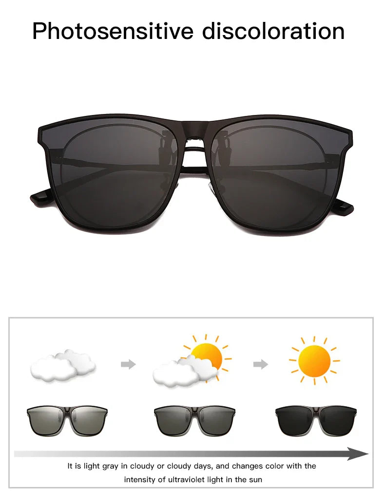 Polarized Clip on Sunglasses Men Photochromic Car Driver Goggles Night