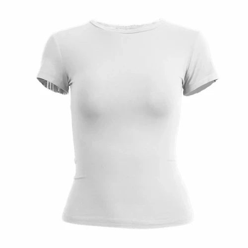 Woman Clothing Short Sleeve T-shirt Slim Fit Tops Female O-Neck