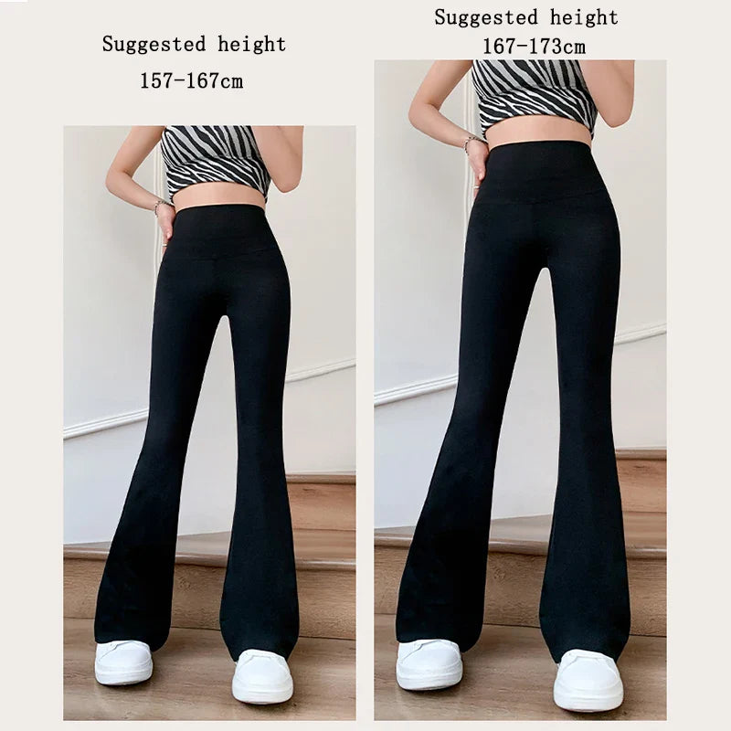 Women Flare Pants Slim High Waist Solid Sexy Shark Flare Pants Fashion