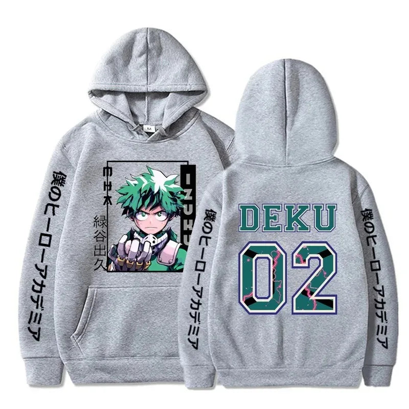My Hero Academia Anime Winter Hoodies Midoriya Izuku Printed Men Women Long Sleeve Pullover Loose Sweatshirt Harajuku Streetwear