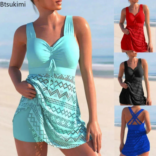 2025Sexy Hollow Out Splicing Bikini Swimsuit Women Two Pieces Swimwear