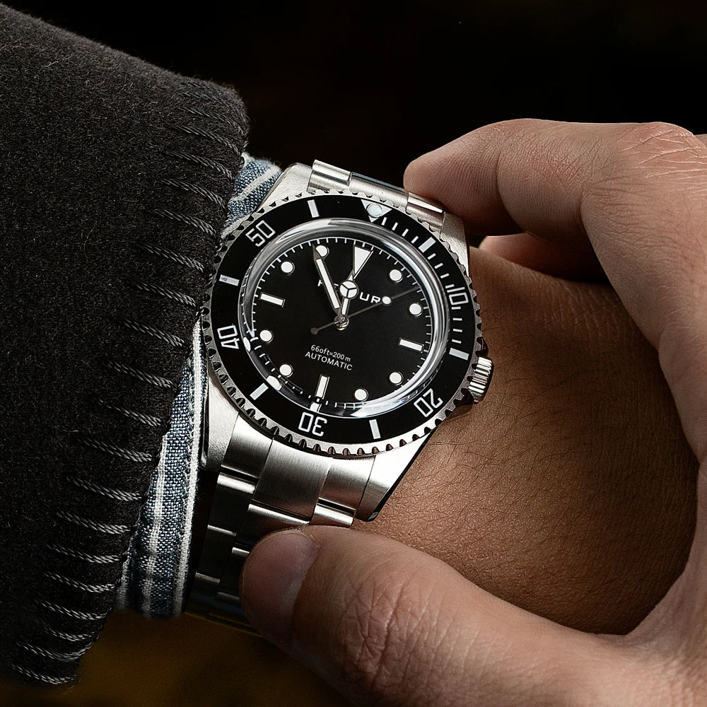 Hestur Automatic Mechanical Watches 40mm Men's wrist Watch Sub 14060 Vintage Diver 20bar Luxury Sapphire Bubble Mirror sw200