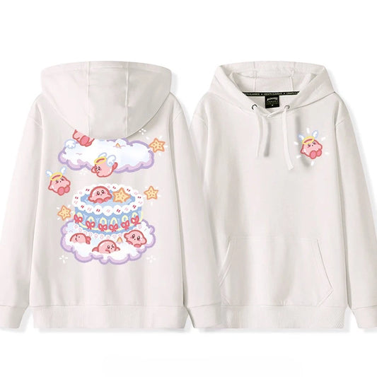 2025 Japanese Cute Cartoon Star of Kirby Printing Sweater Men and Women Couples Wearing Hooded Loose Tide Couple School Sweater