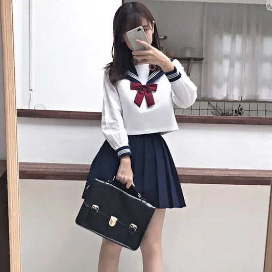 Japanese Style S-2XL Students Girls School Uniforms Girls Navy Costume