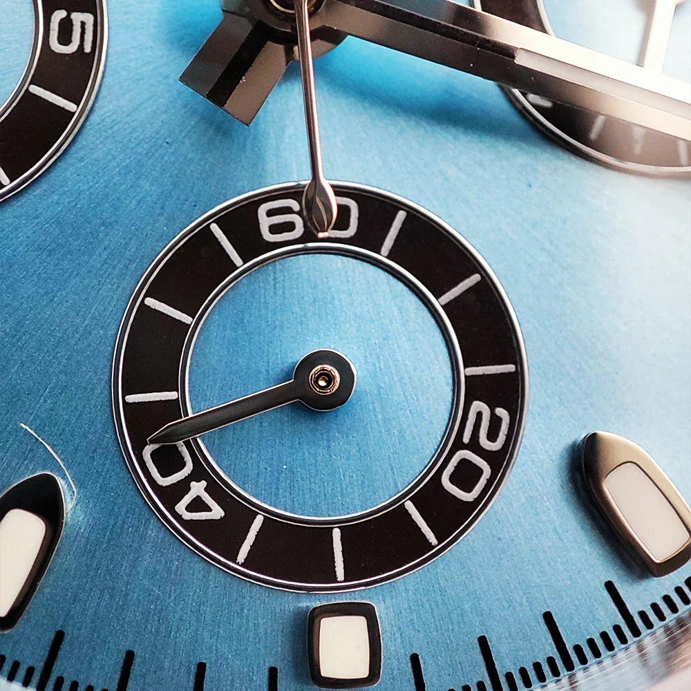 20 color Business 39mm Quartz Watch Men's Timing Sapphire Crystal VK63 Movement Calendar Luminous Blue Dial Stainless Steel Stra