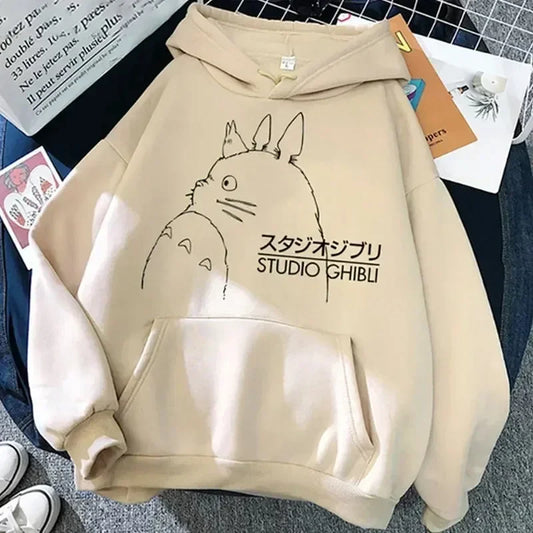 Studio Ghibli Hoodies Women Cotton Hoodie Japanese Anime Printed Sweatshirt Girl Funny Autumn Female Clothing Man Pullover