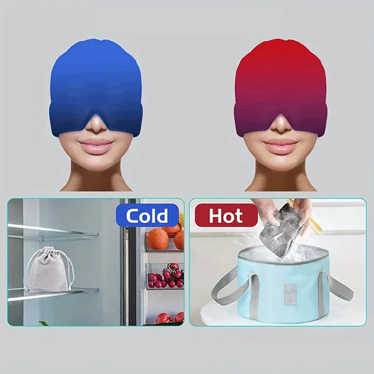 Gel Cold Ice Cap Head Heat Treatment Head Wrap Face Mask Massage Sleep