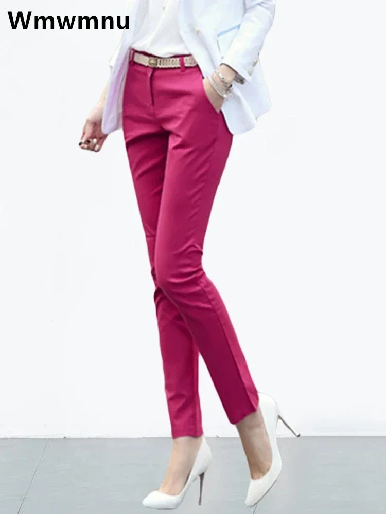 New Elegant Ladies OL Work Pantalones S-4xl Big Size Womens Formal