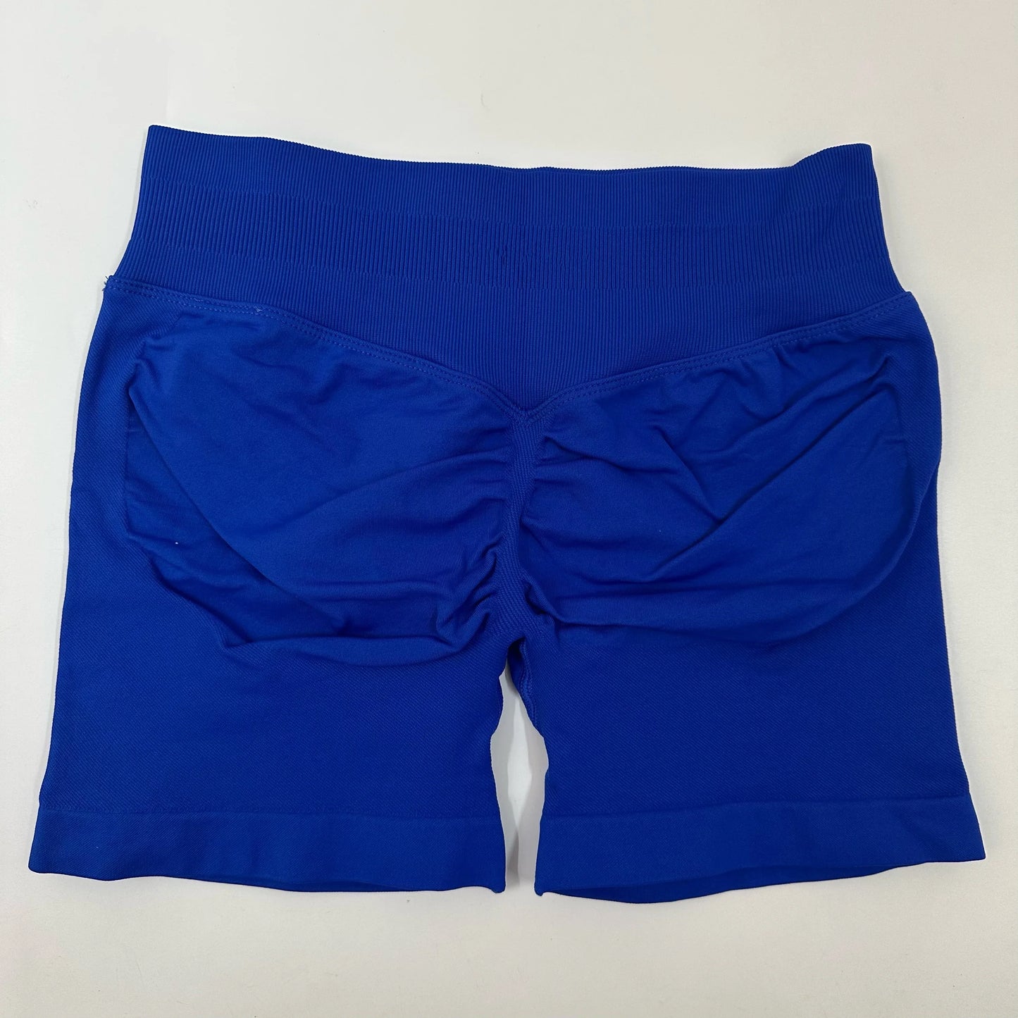 No Logo Yoga Shorts Low Ribbed Waist Band Yoga Shorts Seamless Scrunch Bum Workout Gym Shorts Booty Hight Stretch Running Shorts