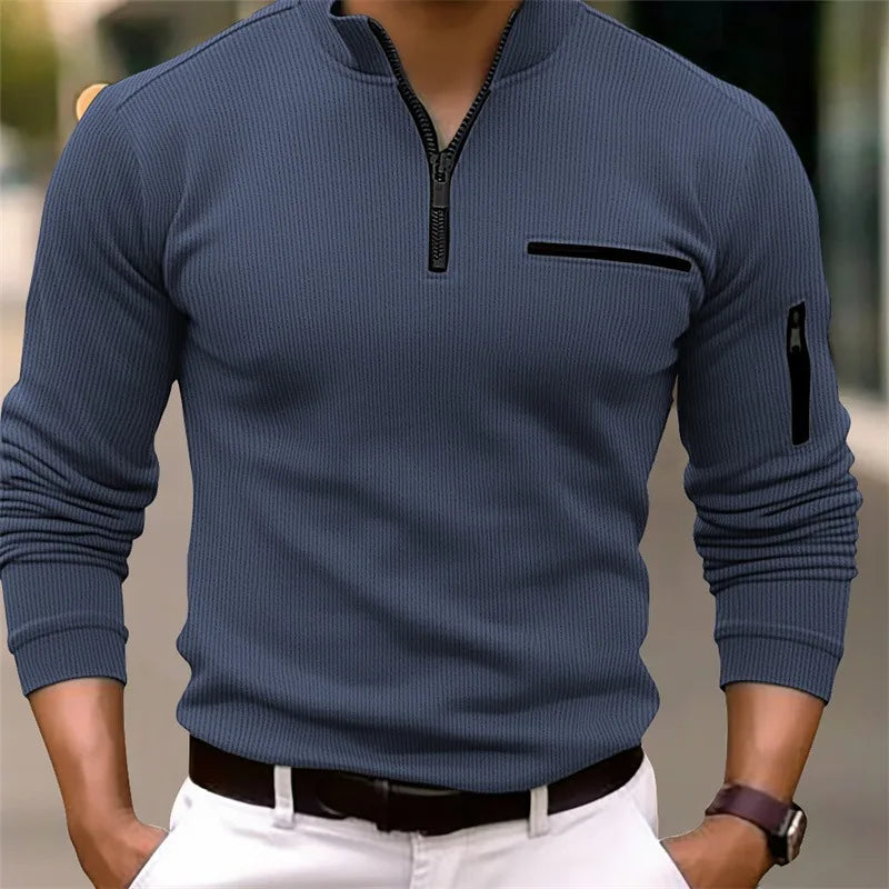 New light luxury light mature casual men sports retro  style striped