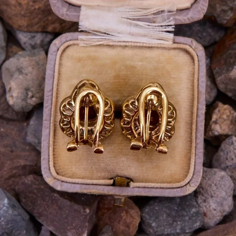 Luxury Super Shiny White Zirconia Vintage Synthetic Gemstone Earrings