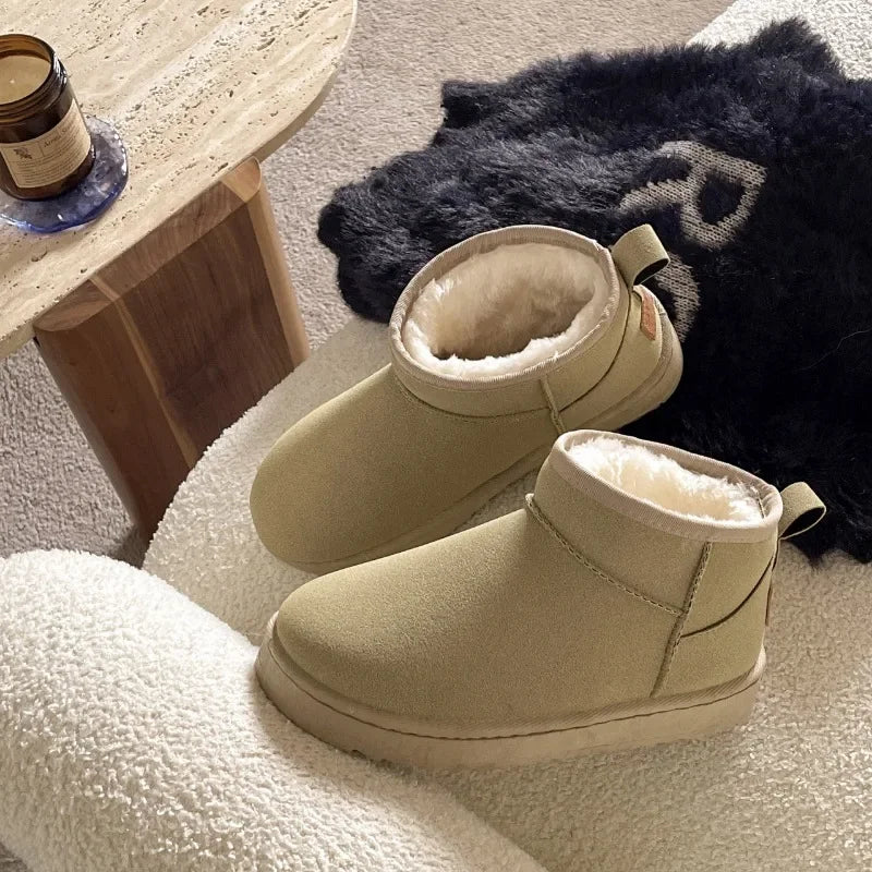 New Women Winter Ultra Mini Boots Designer Australian Platform Leather Warm Ankle Fur Booties Luxury Snow Boots