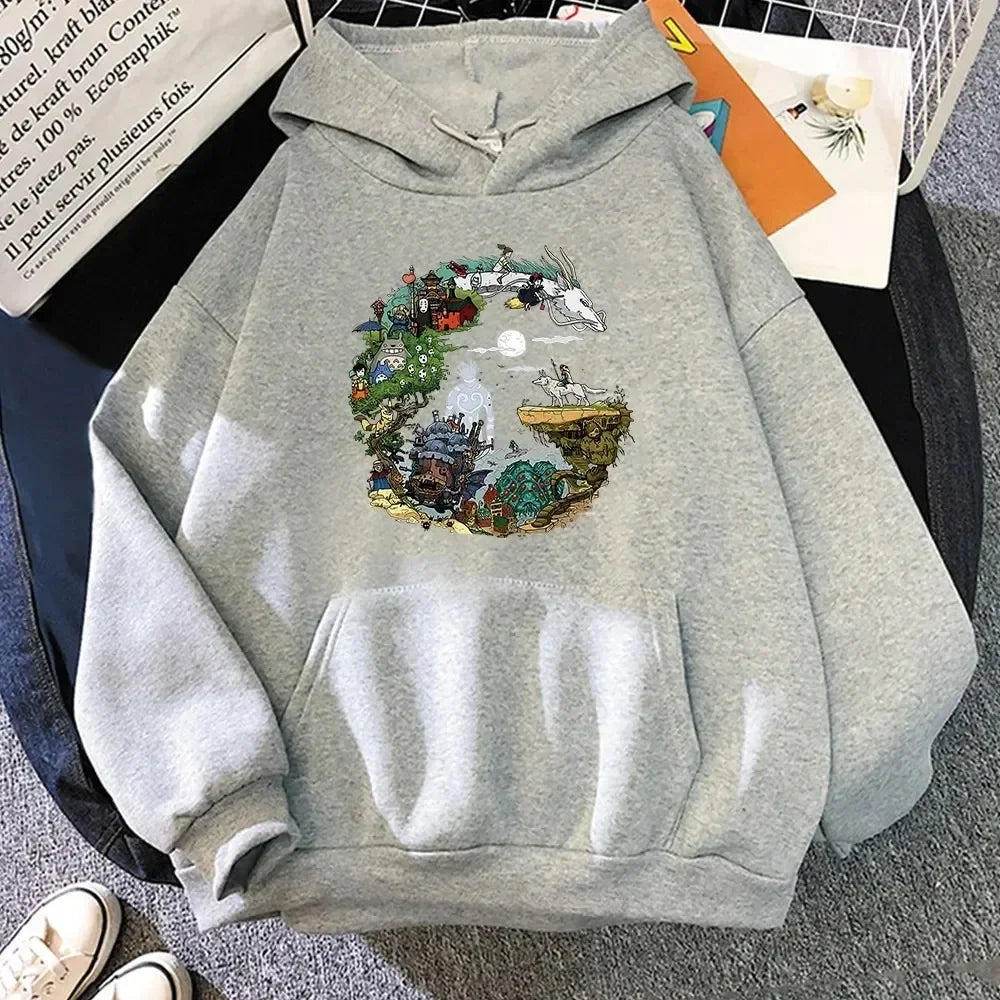 Studio Ghibli Hoodies Women Cotton Hoodie Japanese Anime Printed Sweatshirt Girl Funny Autumn Female Clothing Man Pullover